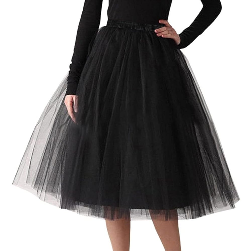 スカート big volume tulle skirt navy bibiy epine Amazon.com: Women's High Waist Princess A Line Midi/Knee